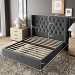 Dryden Upholstered Wingback Bed - Chic Decora