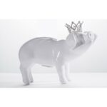 Dulcinea White Piggy Bank with Tiara – 12″ long - Chic Decora