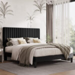 Dunphy Upholstered Platform Bed with Adjustable Headboard - Chic Decora