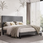 Dunphy Upholstered Platform Bed with Adjustable Headboard - Chic Decora