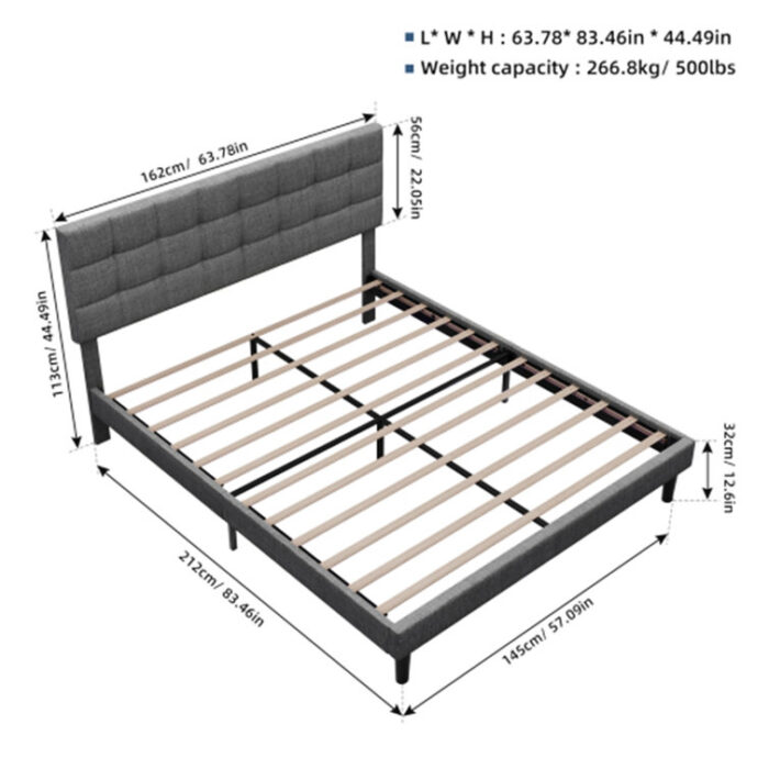 Ednah Vegan Leather Platform Bed - Chic Decora