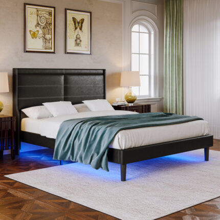 Ava Tufted Upholstered Low Profile Platform Bed - Chic Decora