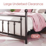 Edsall Metal Bed with Headboard and Footboard No Boxspring Needed - Chic Decora