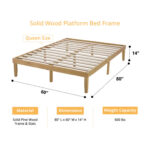 Eimuntas 14 inch Solid Wood Platform Bed, No Squeak Bed Frame, No Box Spring Needed, Sturdy Bed Frame - Chic Decora