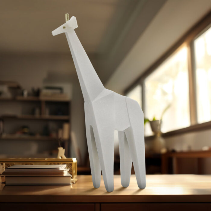 Elegant White Resin 16-inch Andora Giraffe Statuary Perfect for Inspire Home Elegance - Chic Decora