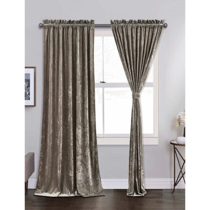 Eleuthera Velvet Room Darkening Curtain Pair (Set of 2) - Chic Decora