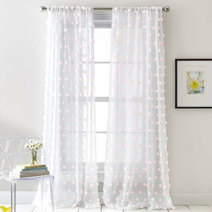 Ella Polyester Sheer Curtain Pair (Set of 2) - Chic Decora