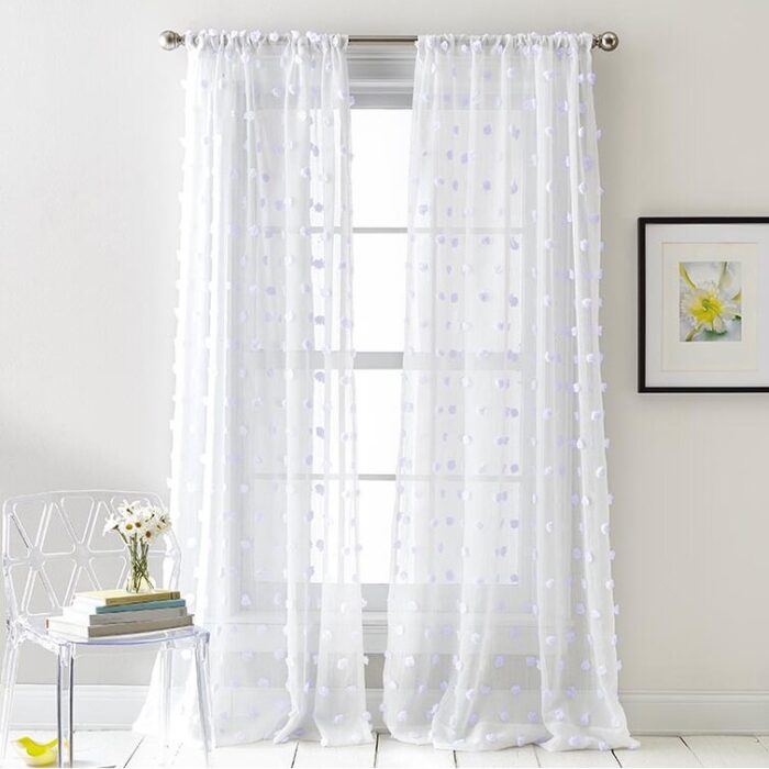 Ella Polyester Sheer Curtain Pair (Set of 2) - Chic Decora