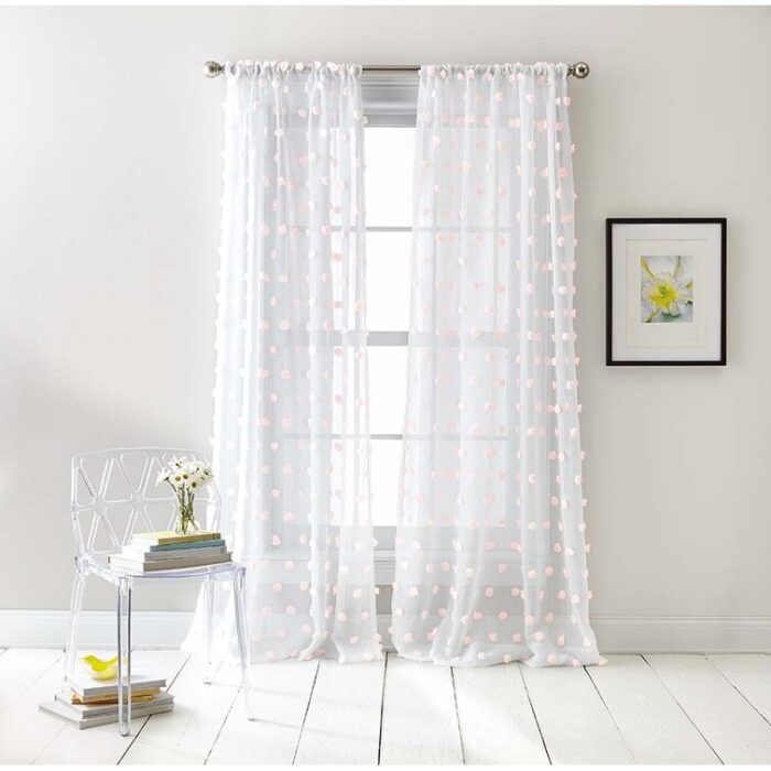 Ella Polyester Sheer Curtain Pair (Set of 2) - Chic Decora