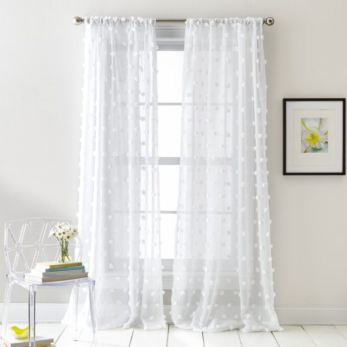 Ella Polyester Sheer Curtain Pair (Set of 2) - Chic Decora