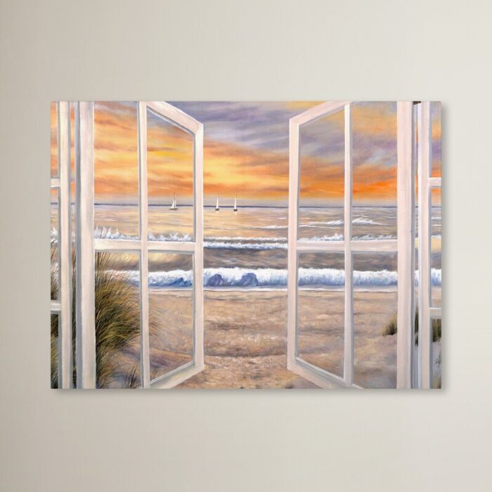 Elongated Window Painting Print on Canvas - Chic Decora