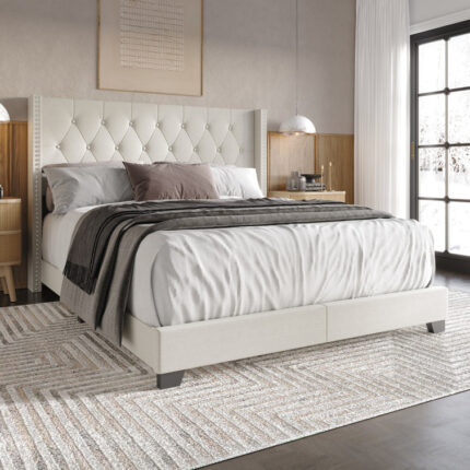 Fridah Metal Platform Bed, Open Frame Bed, Storage Bed - Chic Decora