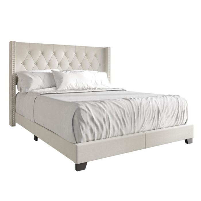 Elysian Upholstered Wingback Bed - Chic Decora