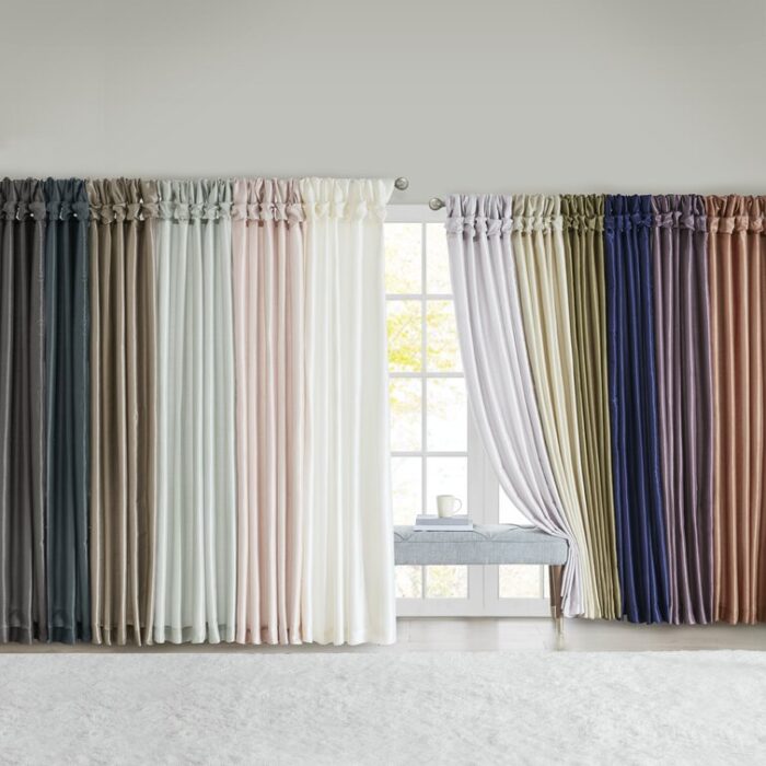 Emilia Twist Tab Lined Window Curtain Panel (Set of 2) - Chic Decora