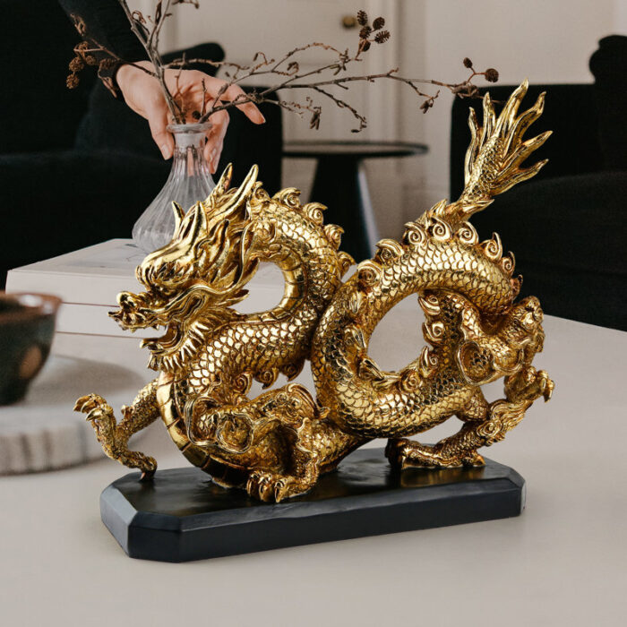 Emperors Golden Dragon Figurine - Chic Decora