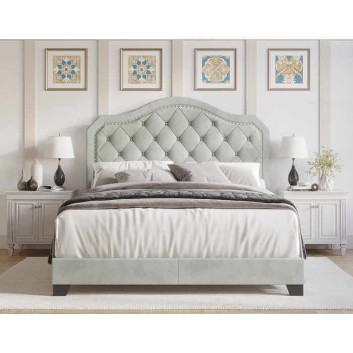 Endya Upholstered Standard Bed - Chic Decora