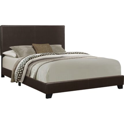 Engelhard Bed, Queen Size, Platform, Bedroom, Frame, Upholstered, Pu Leather Look, Transitional - Chic Decora