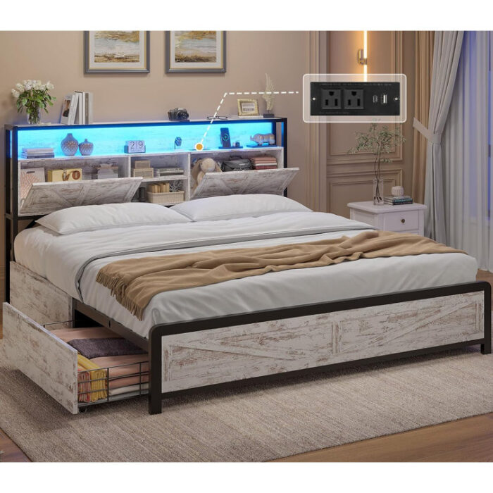 Engilbert Metal Bookcase Bed - Chic Decora