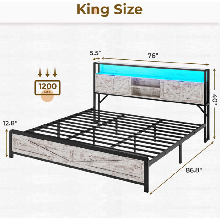 Enida Metal Bookcase Bed - Chic Decora