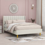 Eriksay Low Profile Upholstered Platform Bed with Winback Headboard - Chic Decora