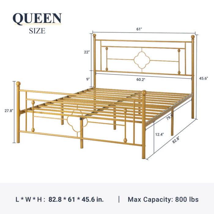 Eroftei Metal Open-Frame Bed - Chic Decora