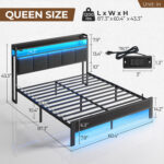 Etsuyo Upholstered Storage Bed withHeadboard, LED Lights and Charging Station - Chic Decora