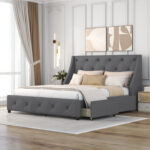 Euel Upholstered Platform Storage Bed - Chic Decora