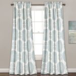 Evelyn Medallion Polyester Room Darkening Curtain Pair (Set of 2) - Chic Decora