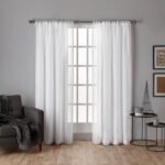 Exclusive Home Spirit Woven Pouf Applique Sheer Rod Pocket Curtain Panel Pair (Set of 2) - Chic Decora