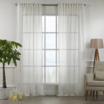 Extra Wide & Extra Long Faux Silk Crep Chifon Sheer Curtain Panels (Set of 2) - Chic Decora