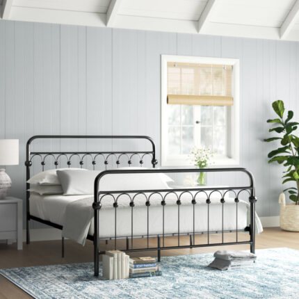 Alicia Platform Bed Frame with Wood Headboard and Footboard No Box Spring Needed - Chic Decora