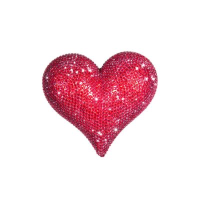 Fallsburg Red Rhinestone Love Heart – 7″ wide - Chic Decora