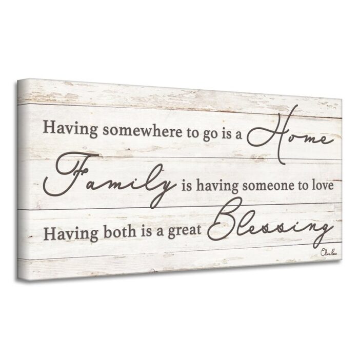 Family Blessing by Olivia Rose – Wrapped Canvas Textual Art Print - Chic Decora