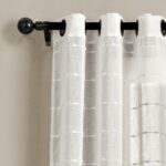 Farmhouse Textured Sheer Polyester Sheer Curtain Pair (Set of 2) - Chic Decora