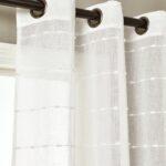 Farmhouse Textured Sheer Polyester Sheer Curtain Pair (Set of 2) - Chic Decora