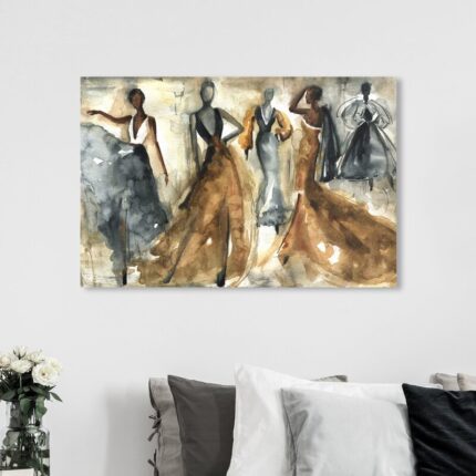 Fashion And Glam ” Fashion And Glam Bailando Dress ” by Oliver Gal Painting Print - Chic Decora