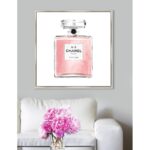 Fashion and Glam Blush Classic Perfume, Glam and Pastel – Floater Frame Graphic Art on Canvas - Chic Decora