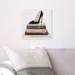 Fashion and Glam Classic Stiletto and High Fashion Books, Glam and Pastel Canvas Wall Art for Closet - Chic Decora