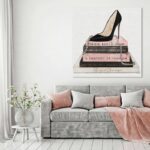 Fashion and Glam Classic Stiletto and High Fashion Books, Glam and Pastel Canvas Wall Art for Closet - Chic Decora