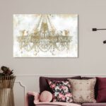 Fashion and Glam Palace Chandelier, Modern and Canvas Wall Art Print for Living Room - Chic Decora