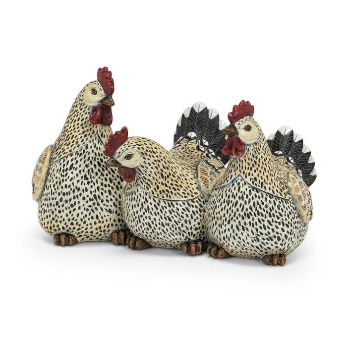 Faulks Tailed Rooster Trio Figurine - Chic Decora