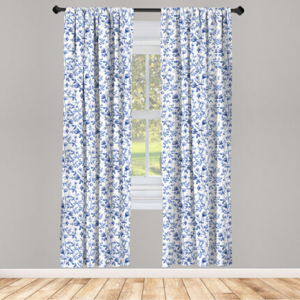 Felsenthal Watercolor Floral Semi-Sheer Rod Pocket Curtain Panels (Set of 2) - Chic Decora