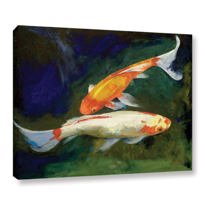 Feng Shui Koi Fish by Michael Creese Painting on Canvas - Chic Decora