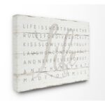 Fenna ” Life Is Short Smile Gray On White Planked Look ” by Jennifer Pugh - Chic Decora