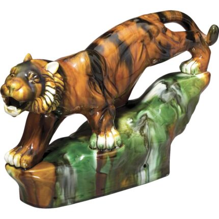 Fenoglio Majolica Style Tiger Figurine - Chic Decora