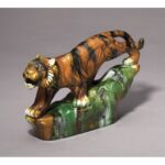 Fenoglio Majolica Style Tiger Figurine - Chic Decora