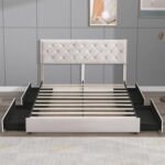 Ficoide Upholstered Slat Storage Bed - Chic Decora