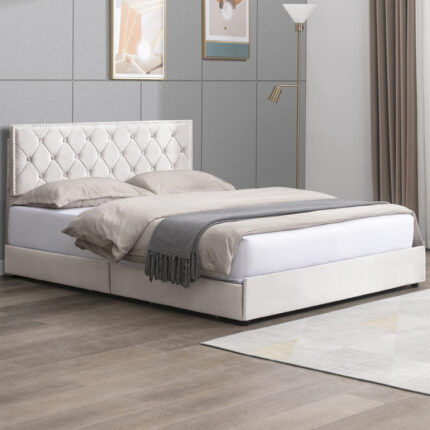 Blidge Vegan Leather Metal Platform Storage Bed - Chic Decora