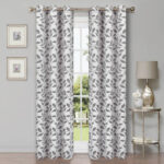 Botanical Floral Semi-Sheer Rod Pocket Curtain Panels (Set of 2) - Chic Decora