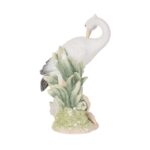 Fitz and Floyd Newport Home Coastal Ceramic Egret Facing Backward Figurine, 14.25 inches White - Chic Decora